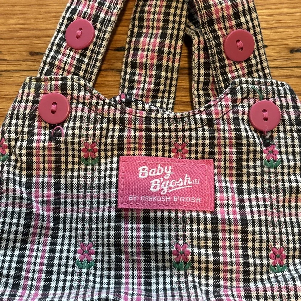 VTG Oshkosh Baby B'Gosh Vestbak Bubble Romper 12M Pink Back Floral‎ USA Made
